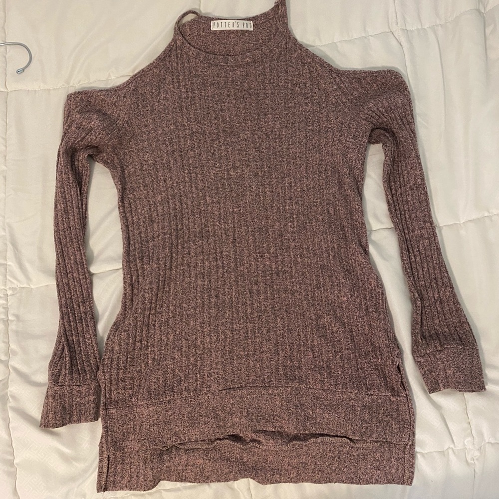 Open shoulder sweater
